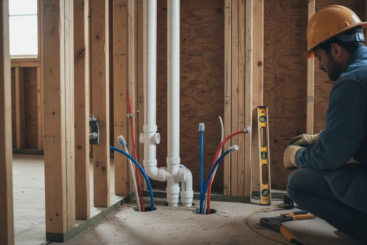 Drain and supply rough-in during Drain Cleaning in Fruitland